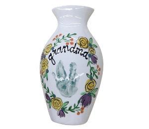 Katy Floral Handprint Vase