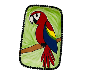 Katy Scarlet Macaw Plate
