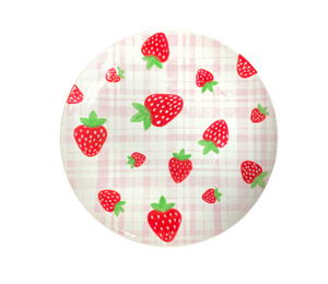 Katy Strawberry Plaid Plate