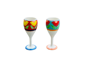 Katy Floral Wine Glass Set